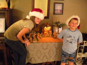 Christmas prep 2009 small Setting up this year's Nativity on the First Sunday of Advent.