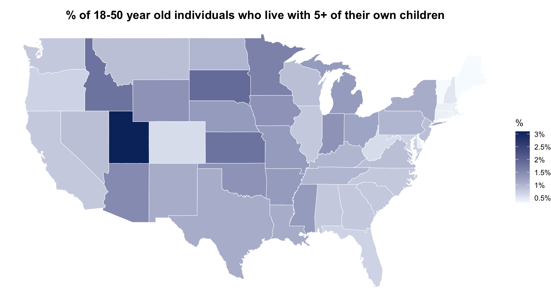 How Many Big Families Are in the US?  Where Are They?